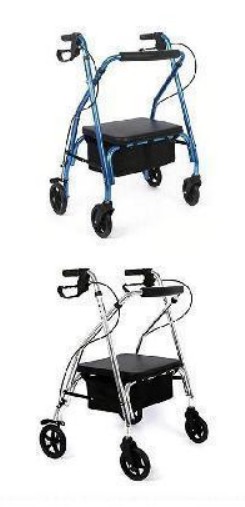 Adjustable Rollator Walker with Shopping Basket