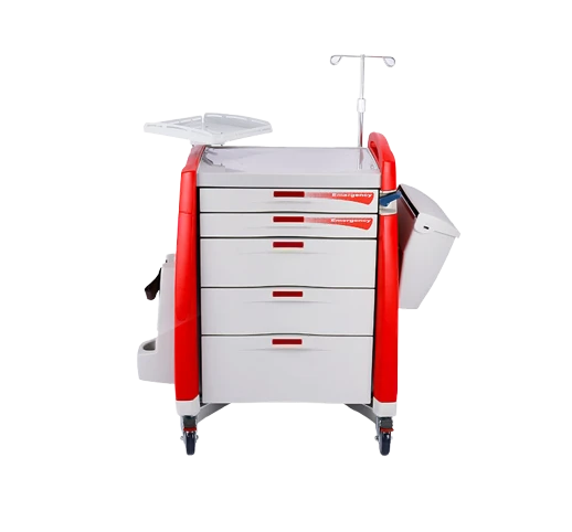 Emergency Resuscitation Crash Cart (ABS Anesthesia Cart with Defib Tray)
