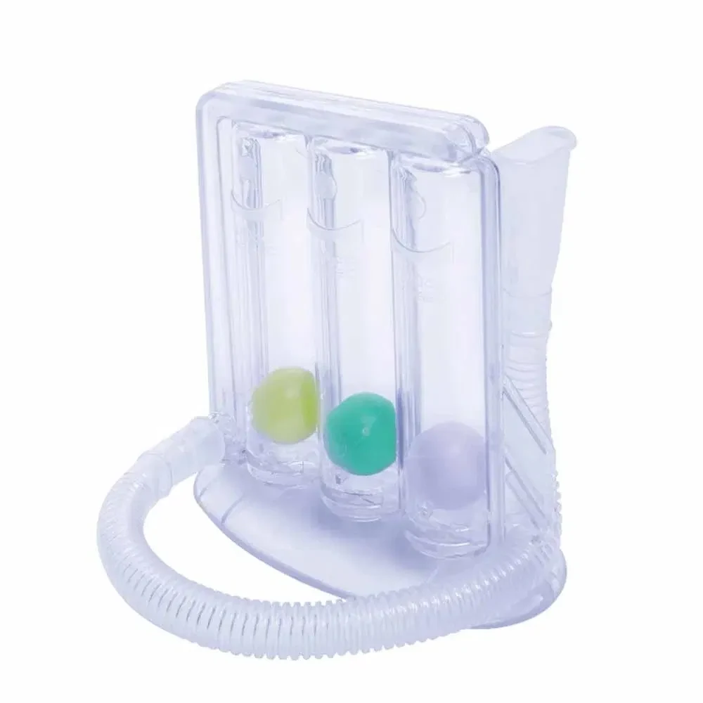 Transparent Portable Three Balls Spirometer Breathing Trainer Incentive Spirometer, view 1