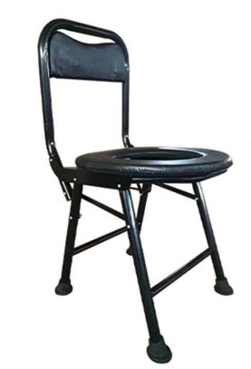 Round Backrest Commode Toilet Chair (Carbon Steel)