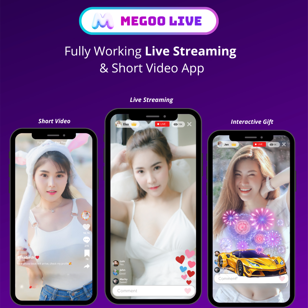 MeGooLive – Live Streaming, Short Video & Interactive Gift App – Fully Featured