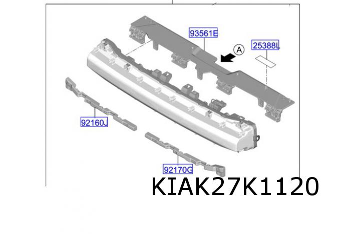 kia picanto licht balk koplamp midden 92209G6600 nieuw