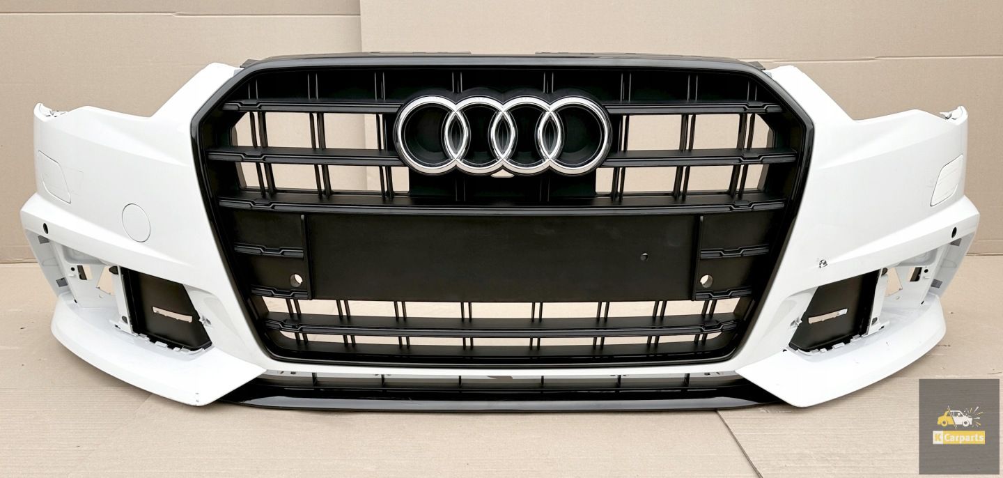 4G0807437 AB A, Audi A6 S6 C7 LIFT 4G0 voorbumper - ZWART, origineel.