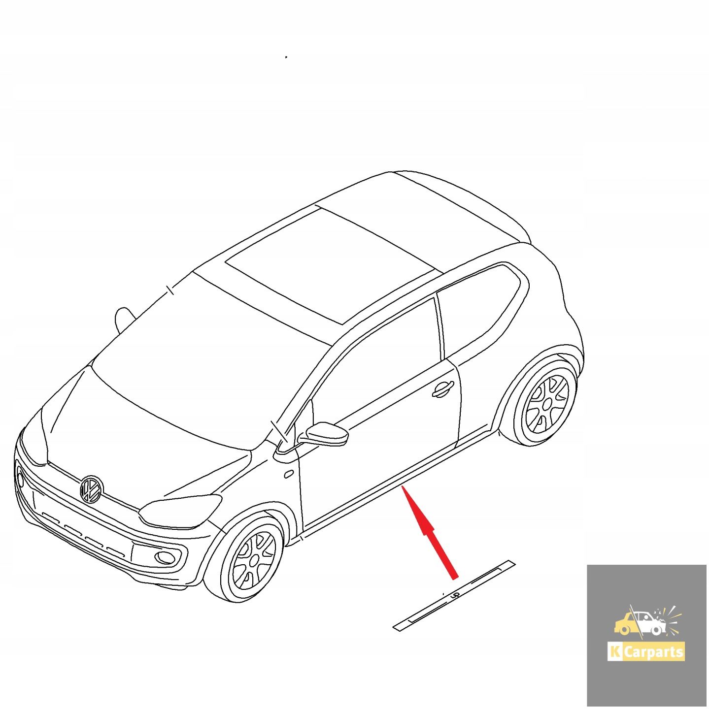 1S4853537M TW7, VW Up! Sound Edition 1S sill trim SOUND 1S4853537M original