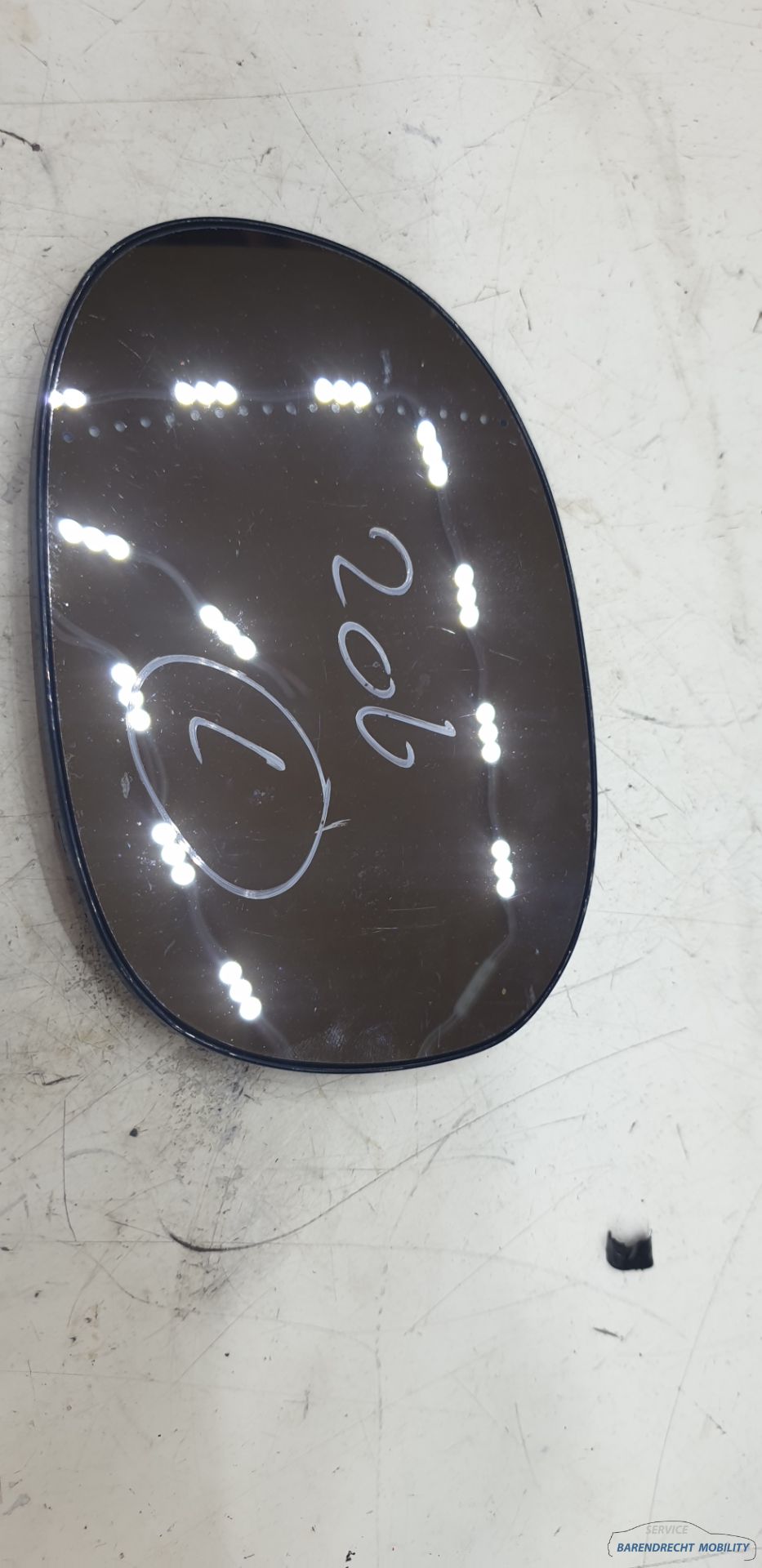 Spiegelglas links bestuurderskant Peugeot 206 origineel gebruikt 1998 / 2013