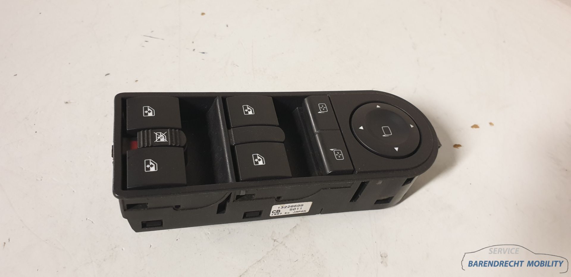Raamschakelaar Opel Astra H Zafira B 13228699 4 knops elektrische ramen spiegels CPV origineel gebruikt 2004 / 2011