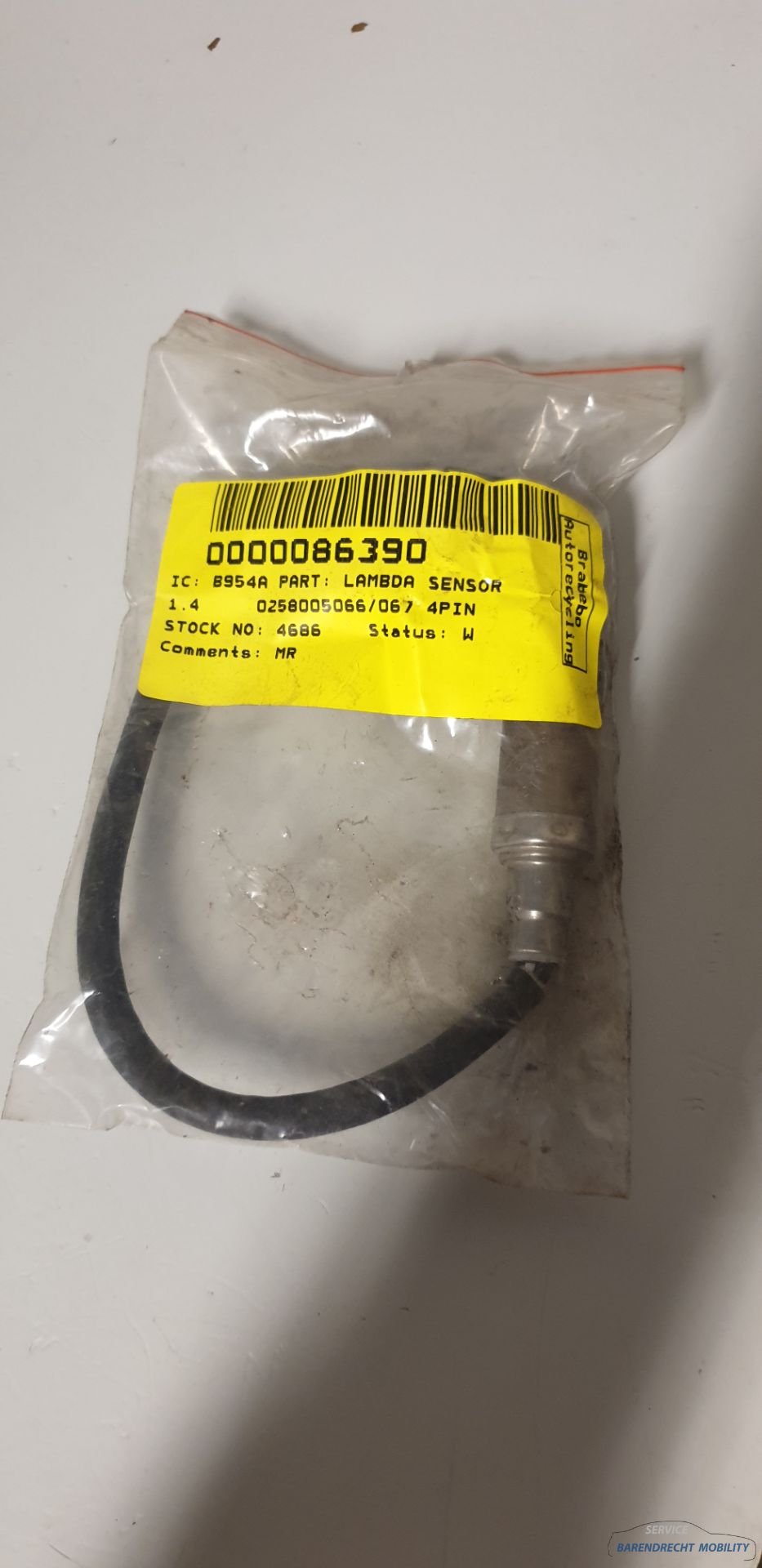 Sonde lambda VW Golf III 3 sonde lambda 1,4L occasion, état soigné 1993 1994 1995 1996 1997 1998 1999 2000 2001 2002 2003 2004 2005 BARENDRECHT MOBILITY SERVICE