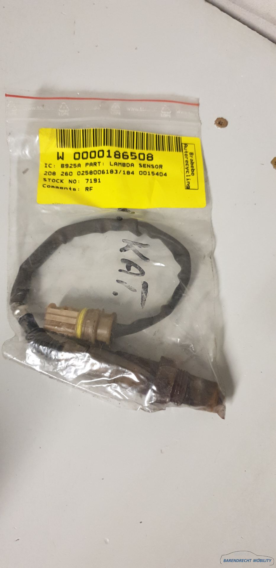 Lambda sensor Mercedes CLK W209 lambda sensor 3.2L 320 V6 18V used neat condition 2002 2003 2004 2005 2006 2007 2008 2009 2010 BARENDRECHT MOBILITY SERVICE