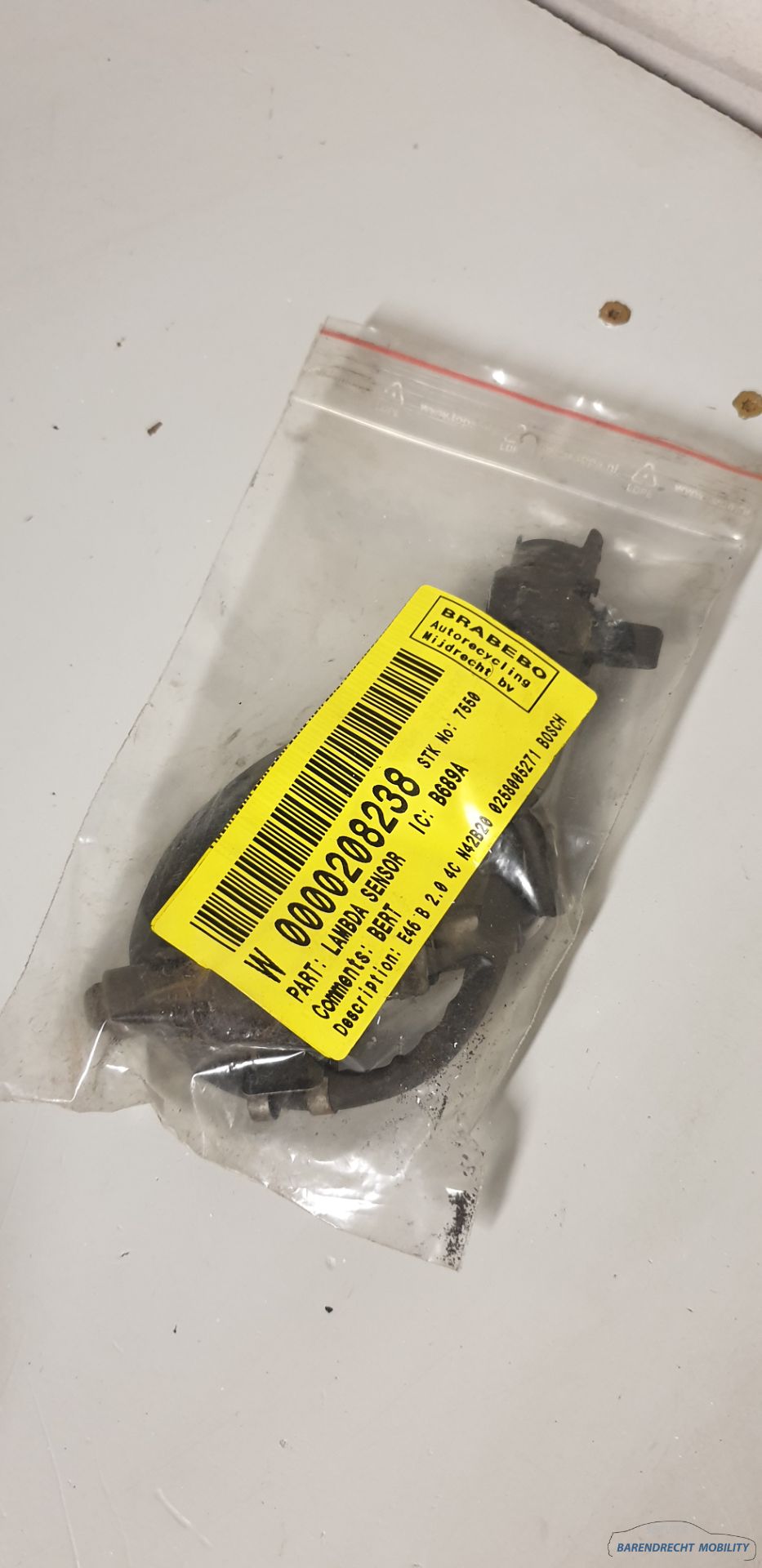 Lambdasonde BMW 3 serie E46 lambdasensor 316ti 16V gebruikt nette staat 1998 1999 2000 2001 2002 2003 2004 2005 2006 BARENDRECHT MOBILITY SERVICE