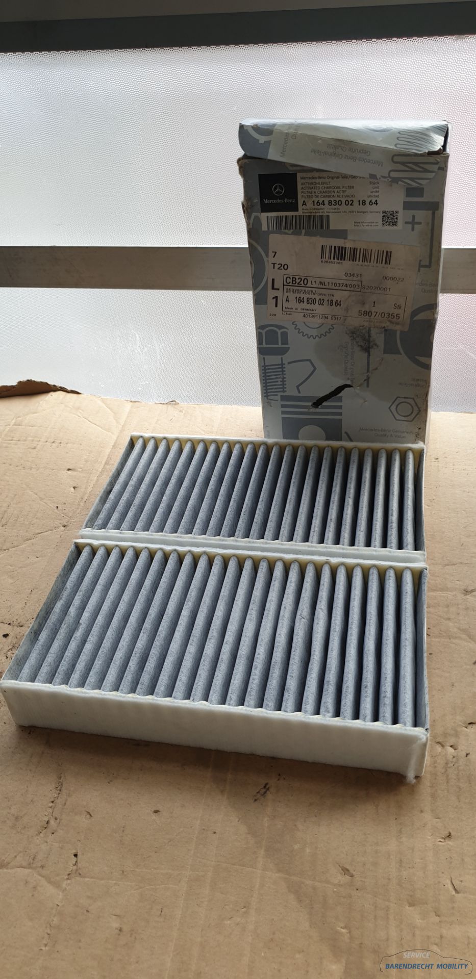 Interieurfilter ML W164 Mercedes 1648300218 pollenfilter origineel ongebruikt 2006 / 2012