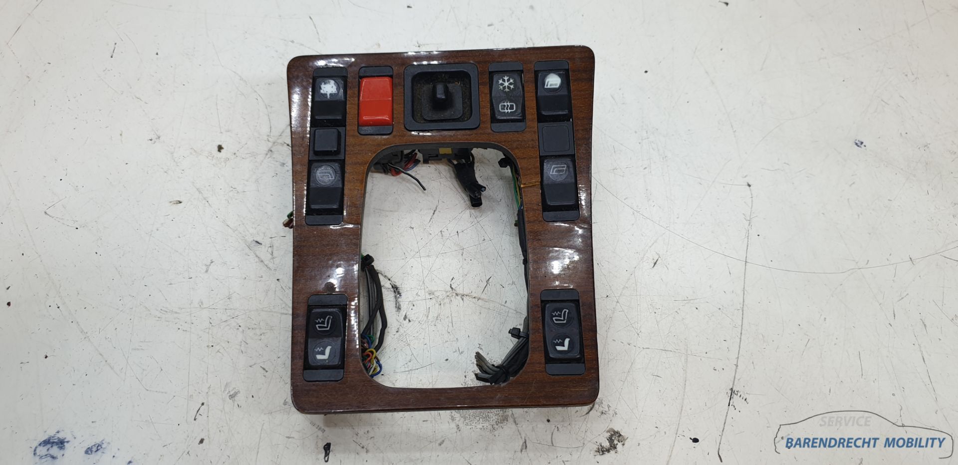 Hout inleg W201 190 Mercedes middenconsole pook Airco stoelverwarming raamschakelaars