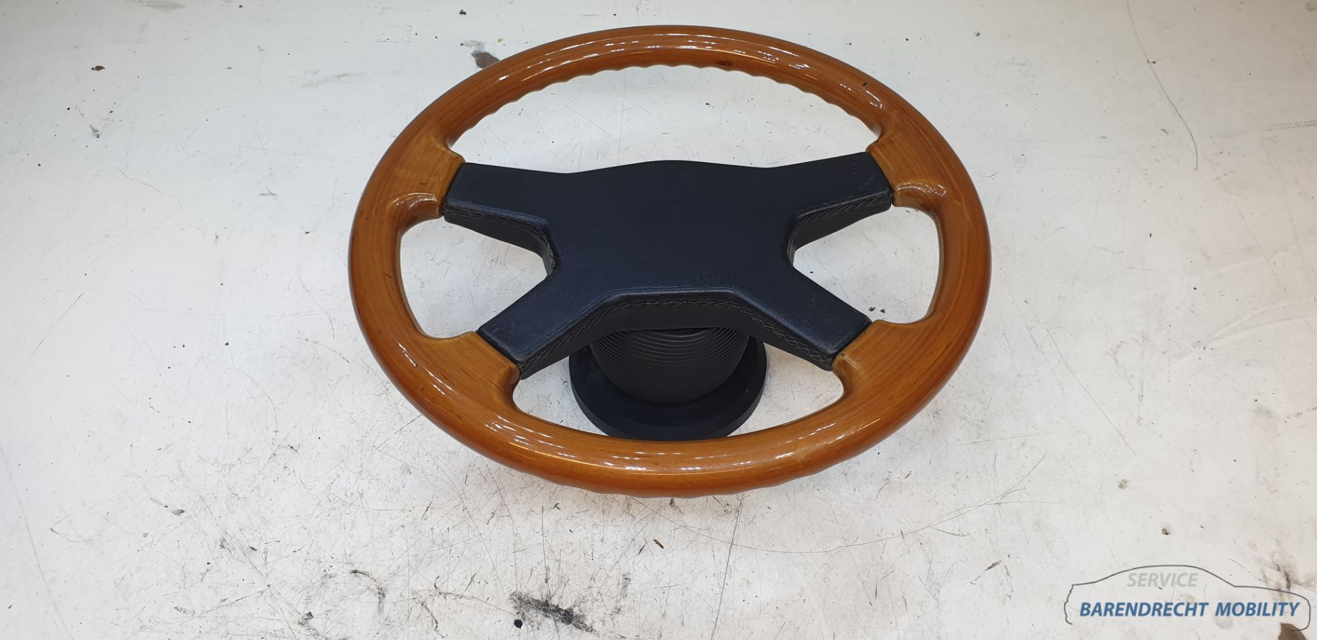 Retro Raid Houten sport stuur W201 W124 stuurnaaf 4DKBA70075 leder Mercedes origineel gebruikt