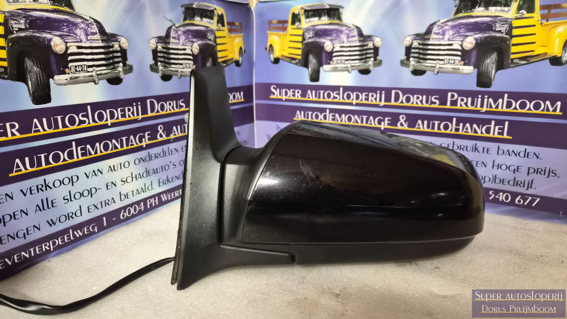 Opel zafira buiten spiegel links zwart 5 pins