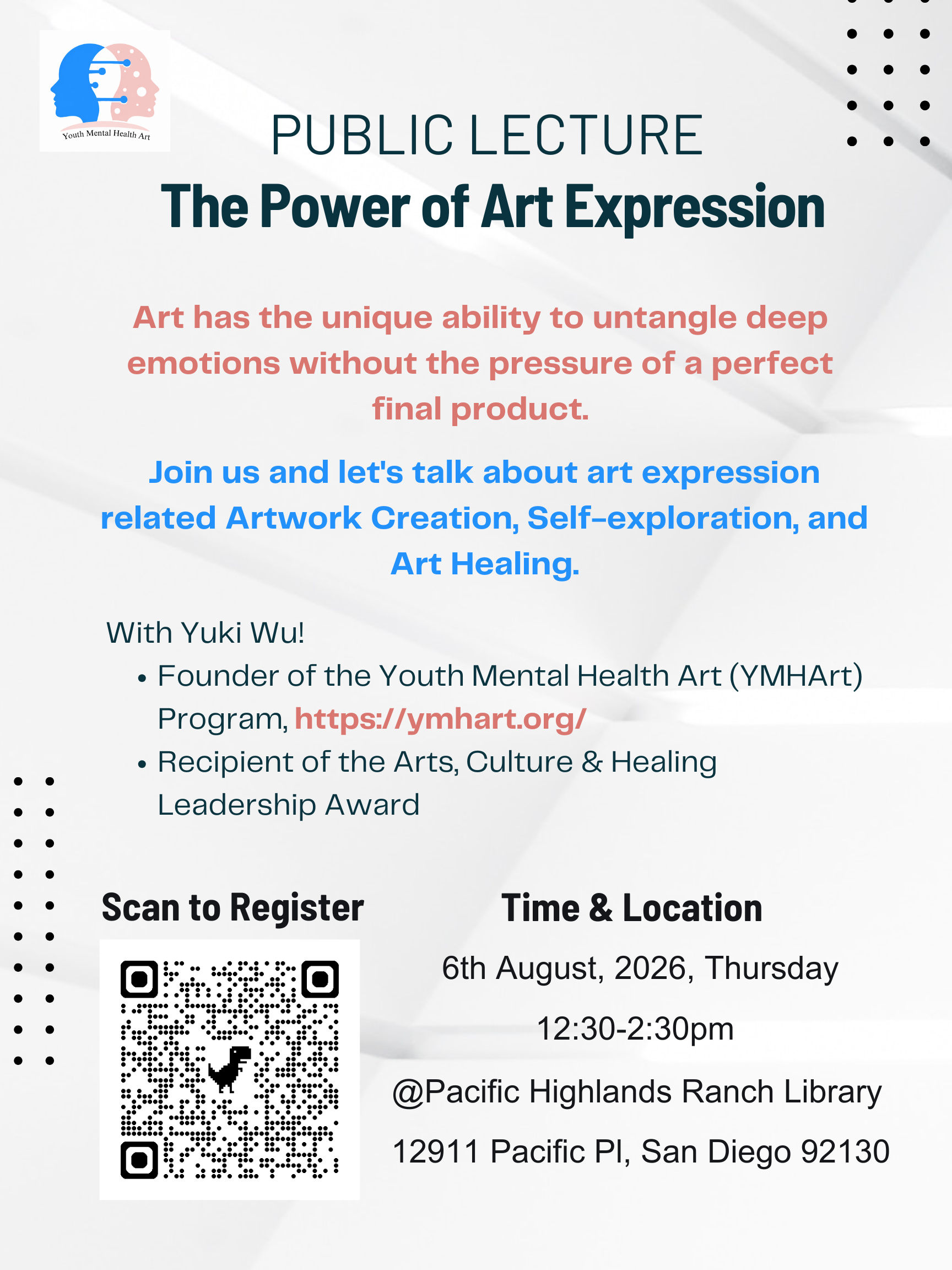 Poster for Public Lecture: The Power of Art Expression