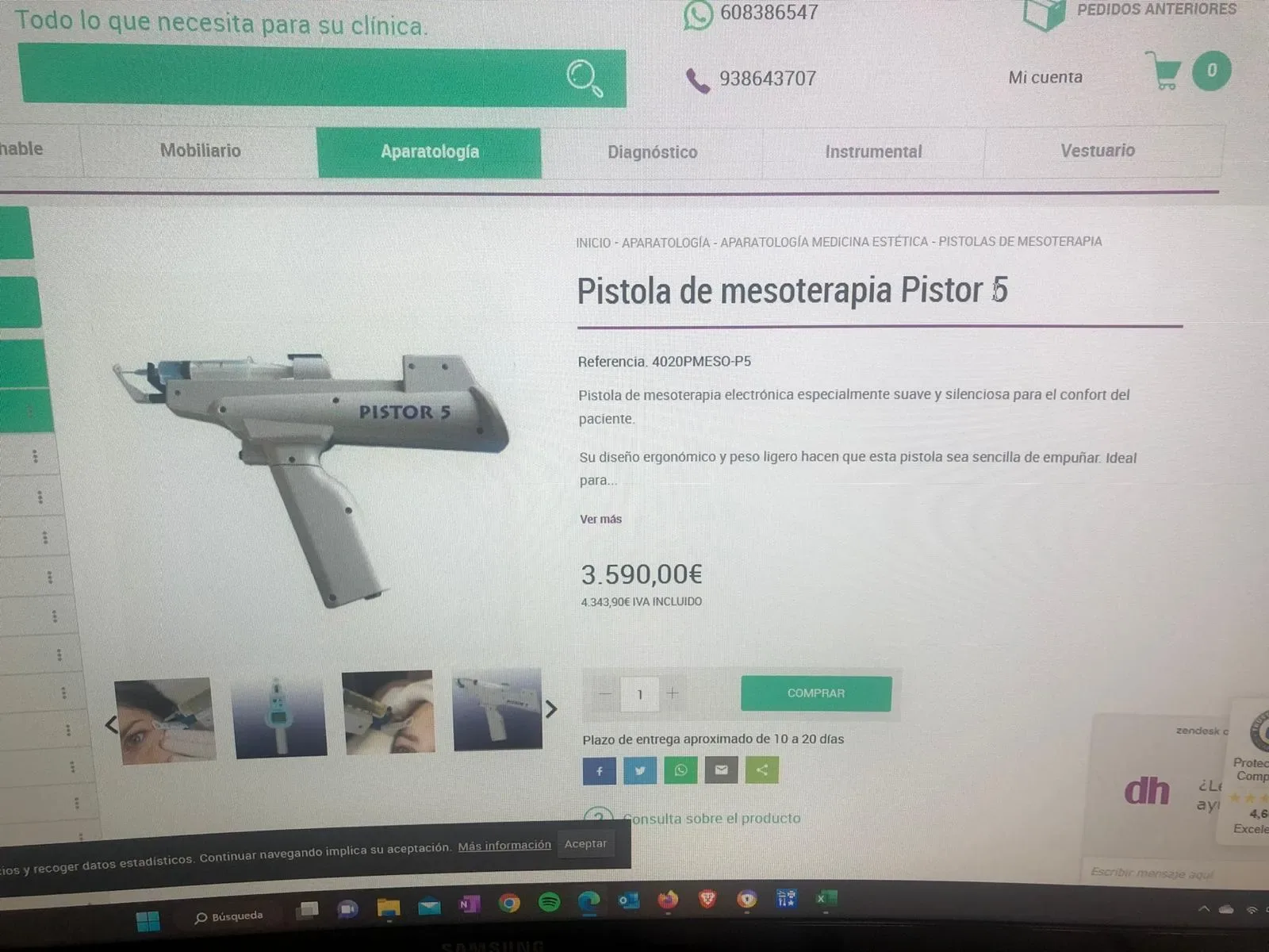 Pistola mesoterapia PISTOR 5 nueva a estrenar - Imagen 1