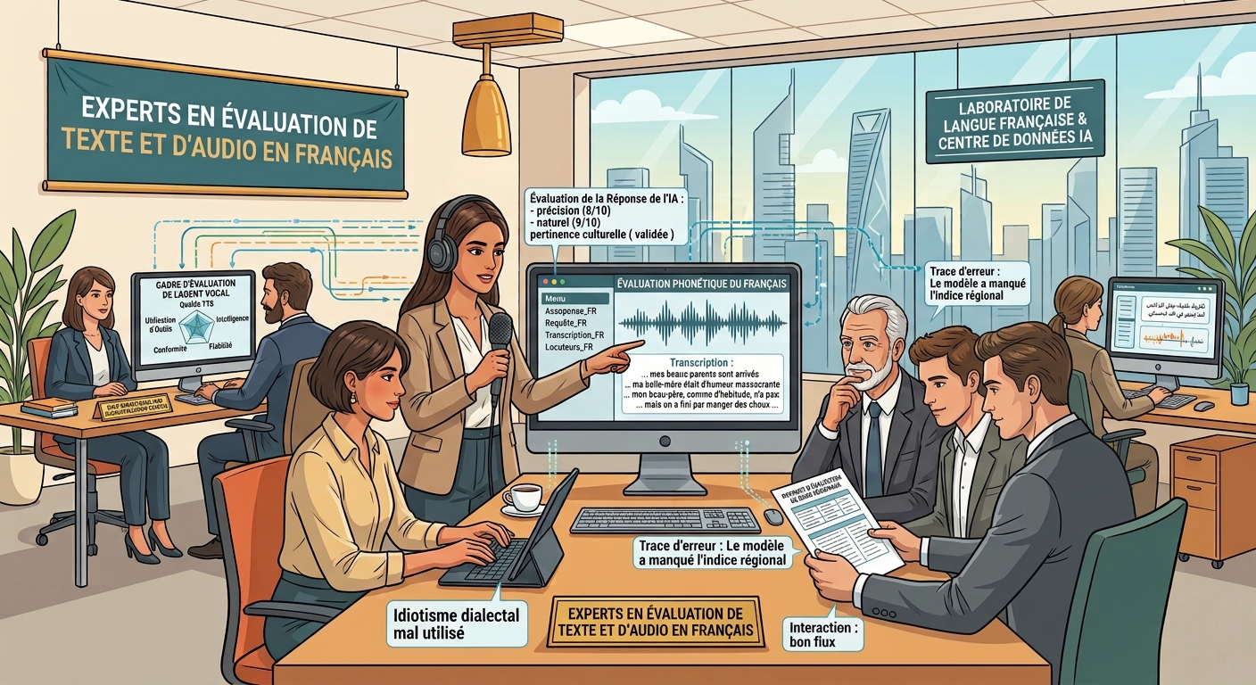 French Text and Audio Evaluation Expert