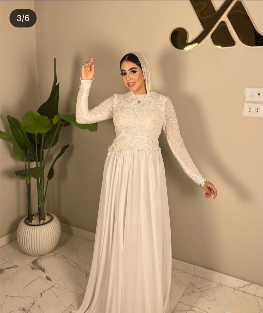 ابيض شيفون * هاند ميد واسع