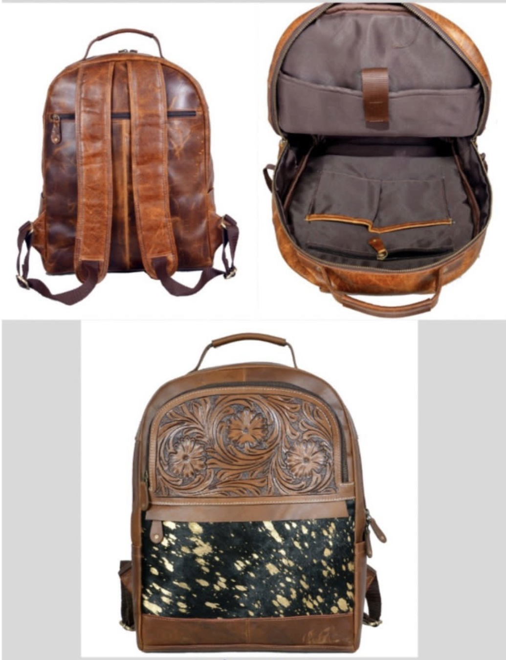 Tooled Leather Bagpack