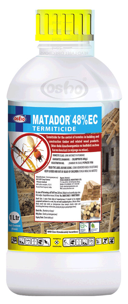 MATADOR® 48% EC Termiticide - Osho Chemical Industries Limited Crop Protection Products in Kenya | Mel-Agri