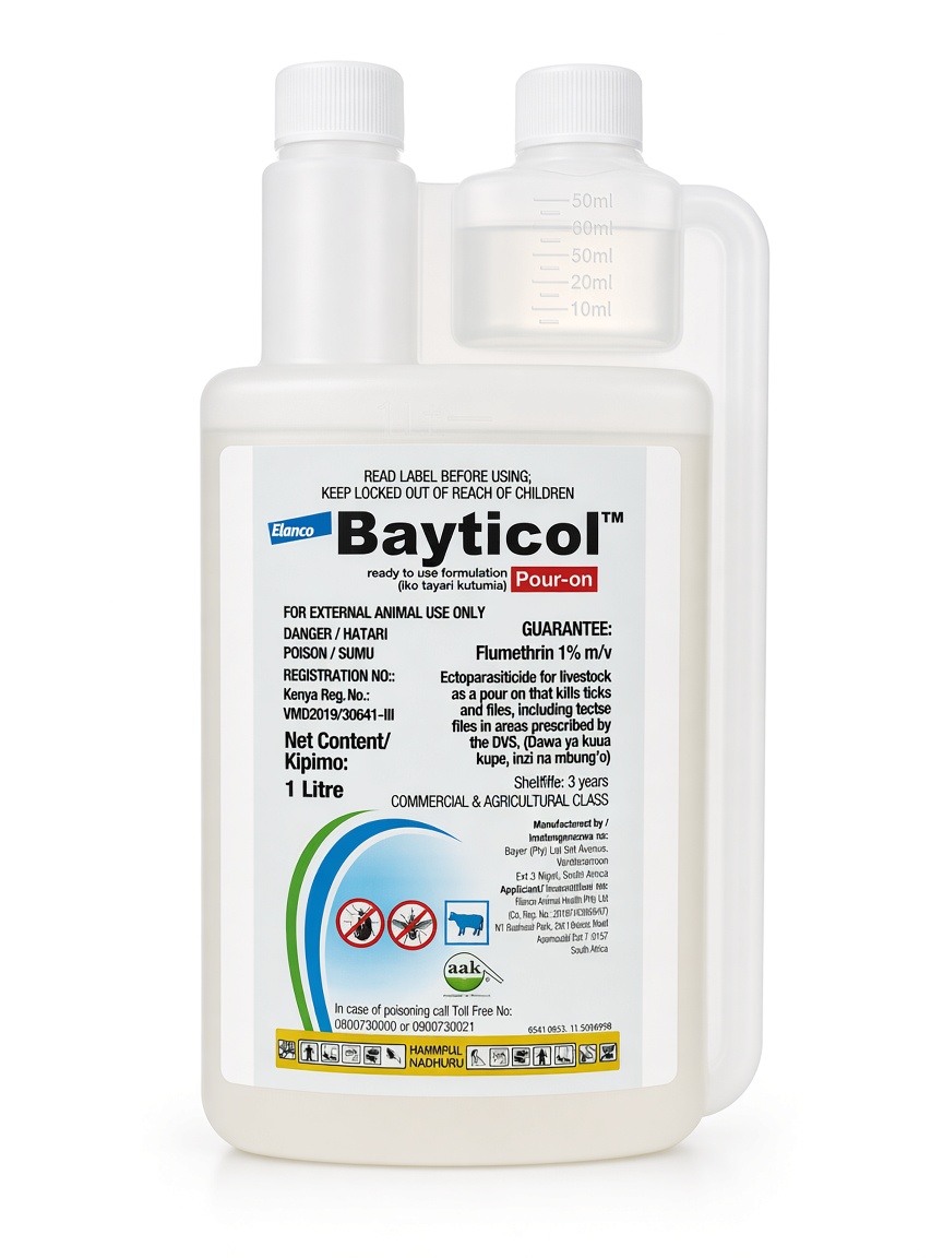 Bayticol Pour-On 1 Litre - Cosmos Limited Animal Health in Kenya | Mel-Agri