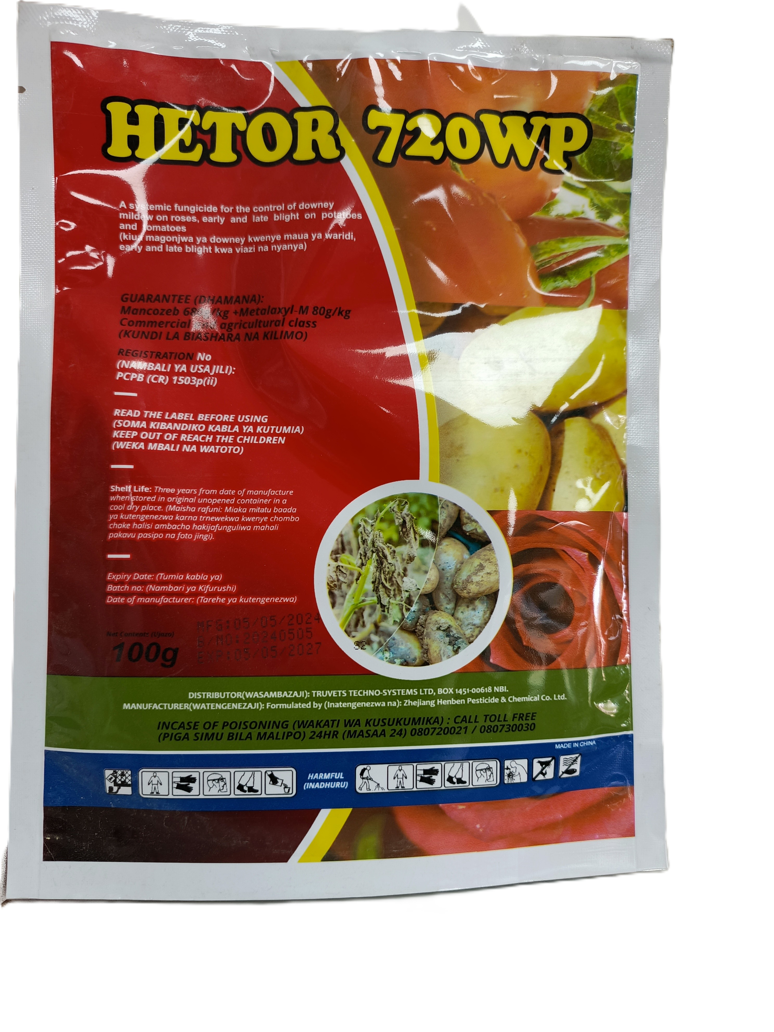 Hetor 720 WP Fungicide - Truvets Techno Systems Limited Crop Protection Products in Kenya | Mel-Agri