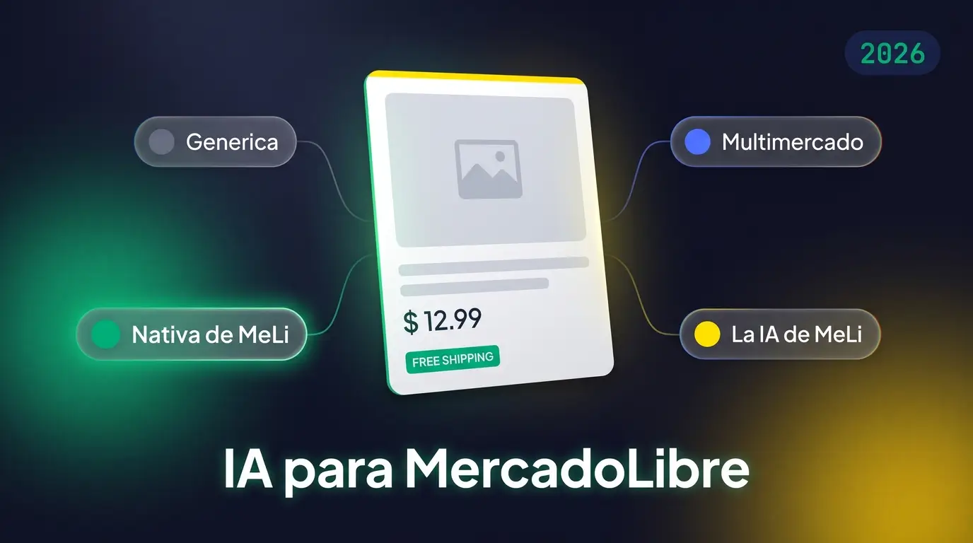 Comparativa de herramientas IA para optimizar listings en Mercado Libre con tabla de features y precios