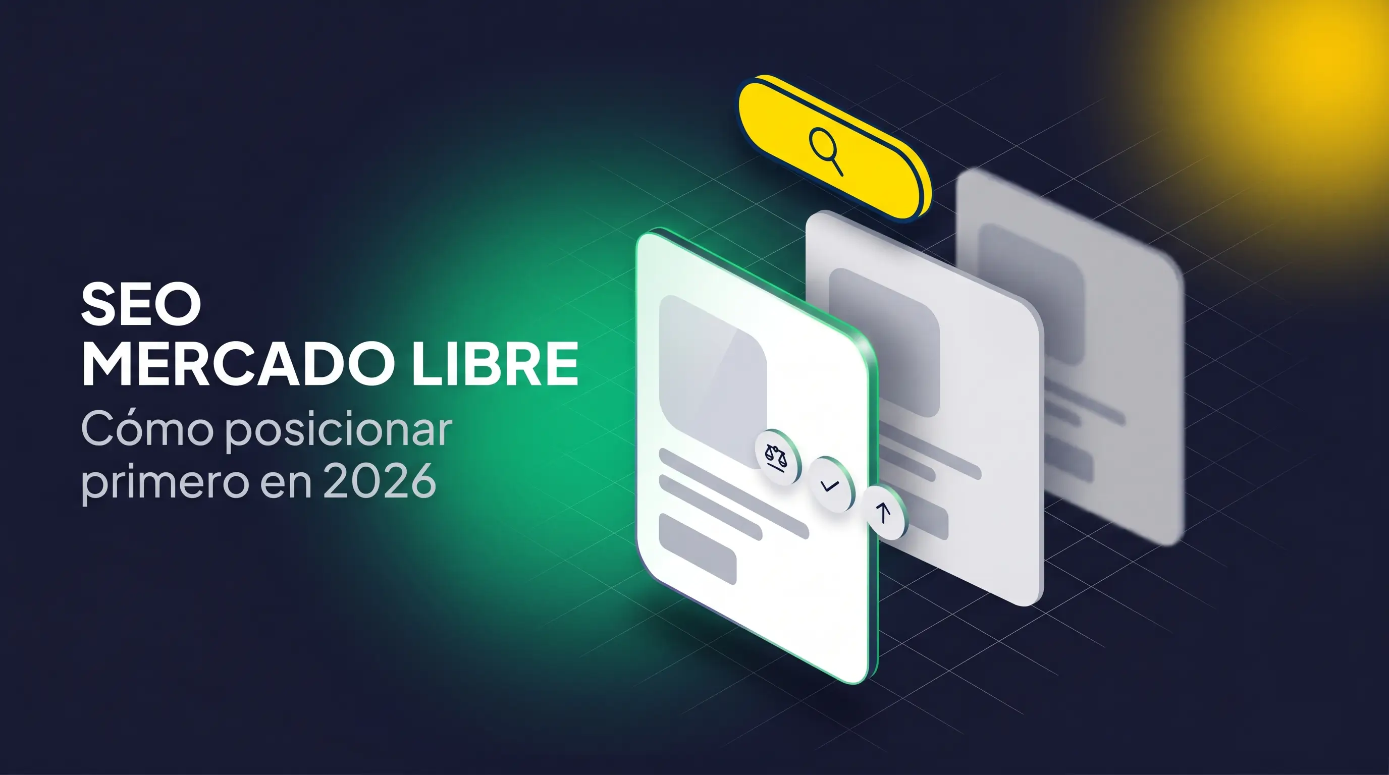 Ranking de listings en Mercado Libre con factores de SEO interno destacados sobre la página de resultados de búsqueda