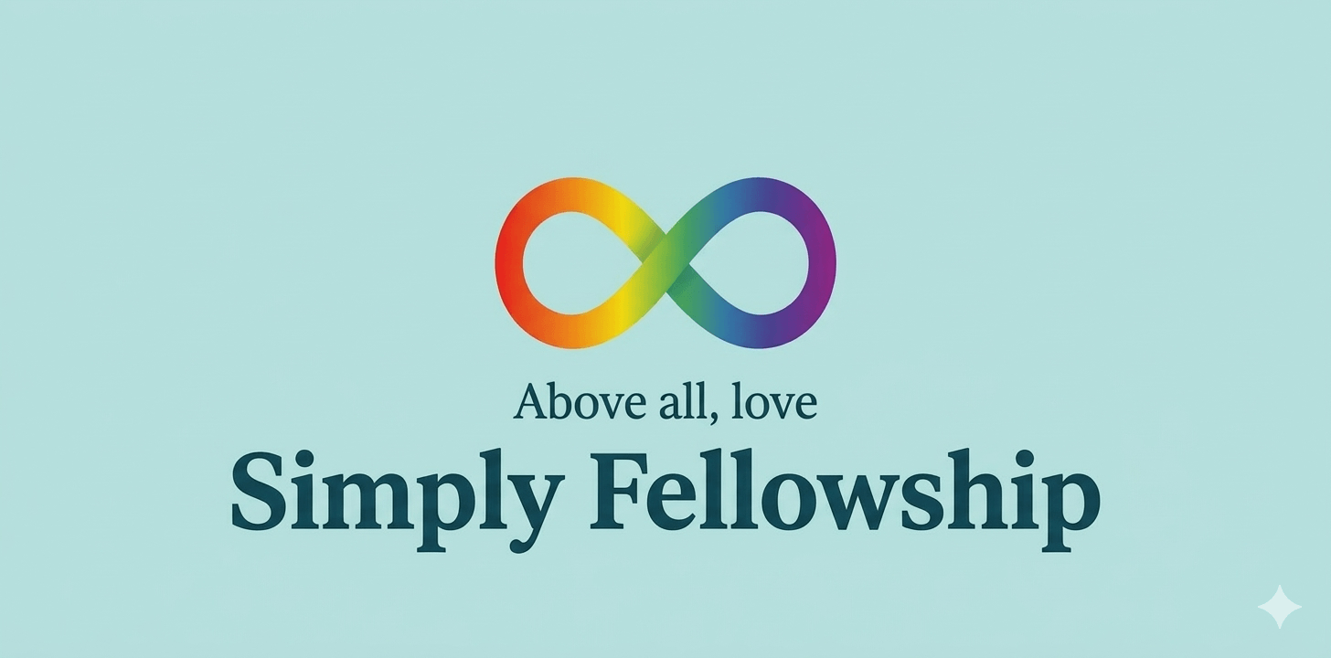 The Church Logo for Above All Love Simply Fellowship — The Good News, quietly told.