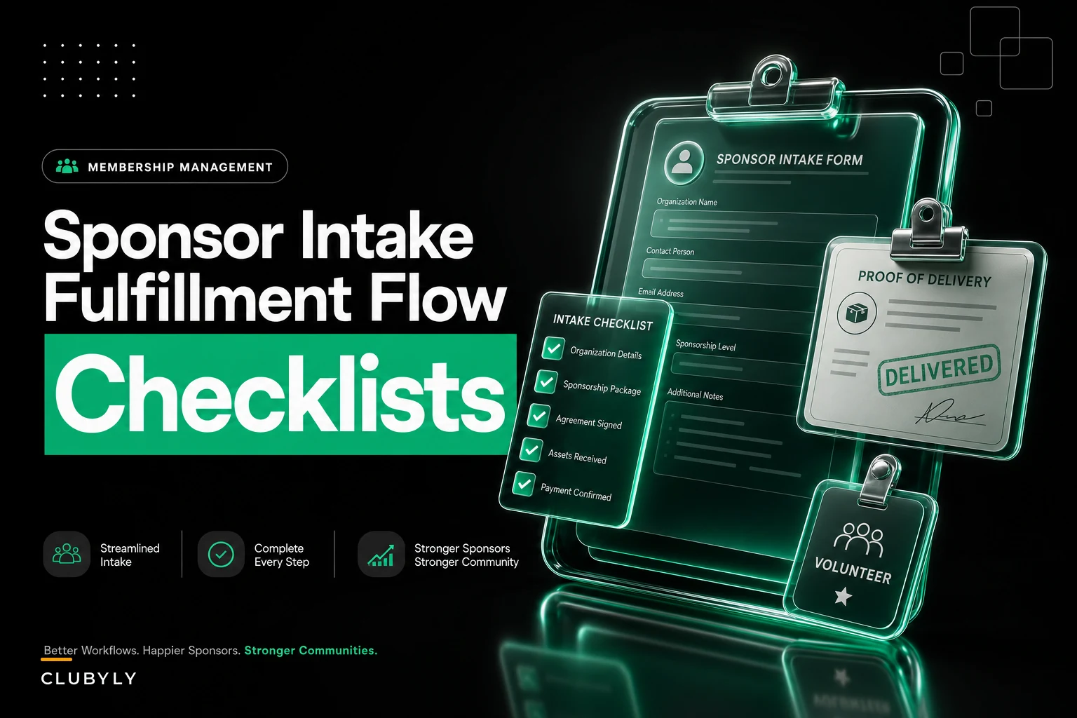 In-kind sponsorship intake and fulfillment: intake form, proof-of-delivery templates and a sponsor follow-up flow