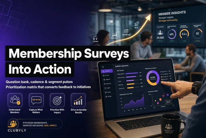 Membership survey program: question bank, cadence and a prioritization matrix to turn feedback into action