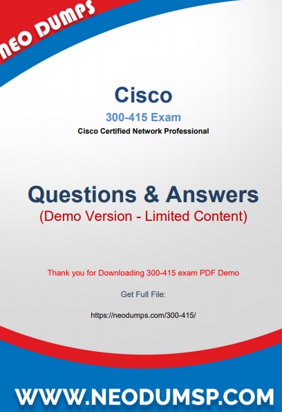 PDF (New 2021) Actual Cisco 300-415 Exam Dumps