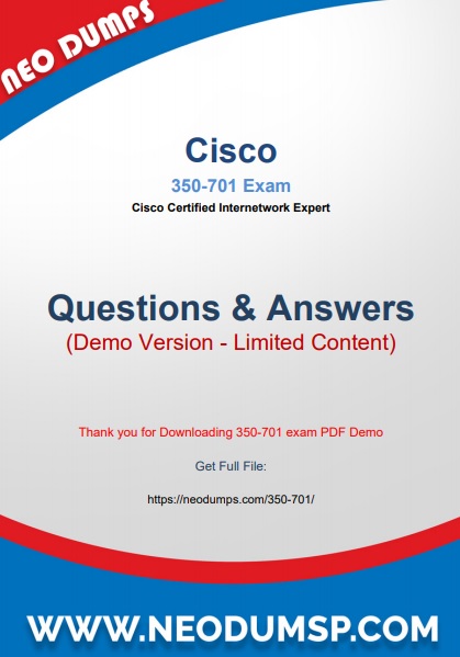 PDF (New 2021) Actual Cisco 350-701 Exam Dumps