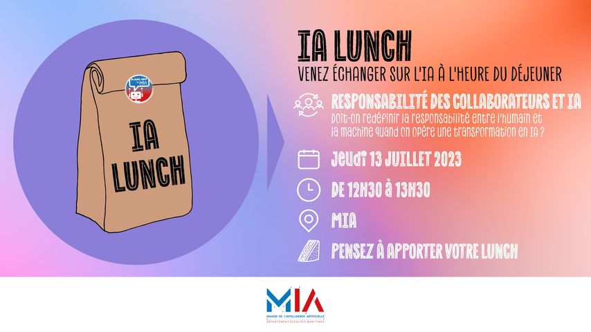 [#IALUNCH] Venez échanger sur l'#IA avec votre déjeuner 🥪