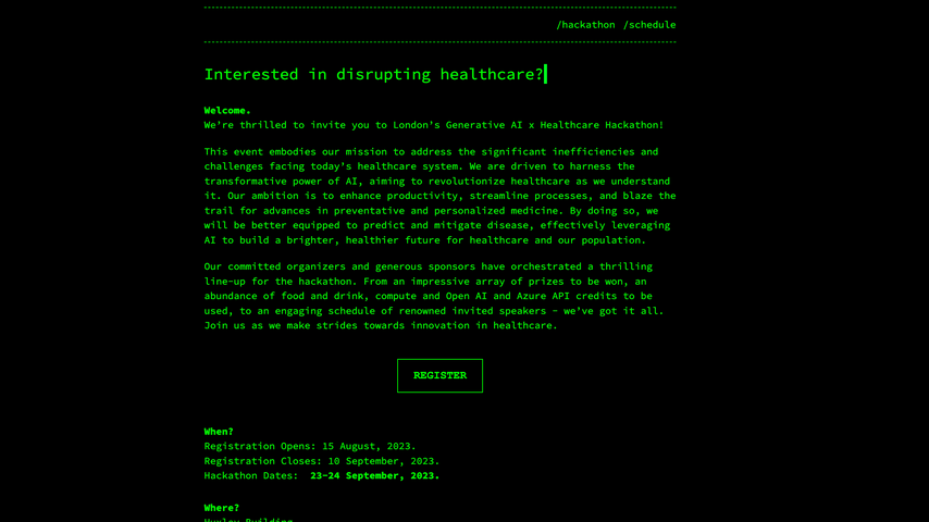London’s Generative AI x Healthcare Hackathon