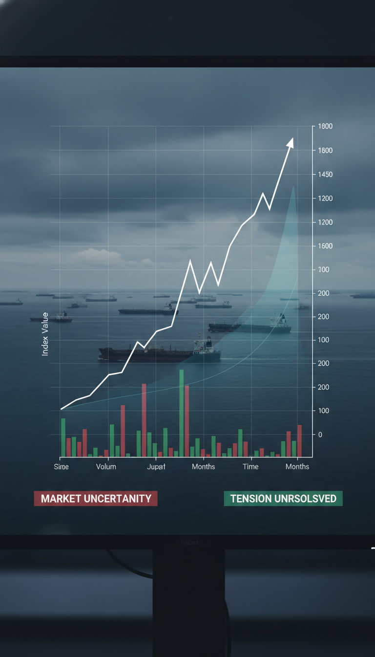 The surprise is what happened next: prices did not stay at panic highs. They fell from near 120 toward 100 while the crisis was still unfolding, which shows the market was reacting to more than a simple open-or-shut headline.