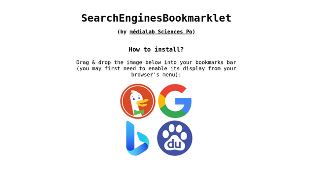 SearchEnginesBookmarklet (ex Google Bookmarklets)