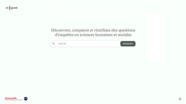 Capture d'écran de la page d'accueil