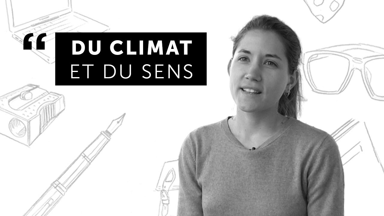 Photographie en noir et blanc de Marine Denis, avec la légende : "Du climat et du sens".