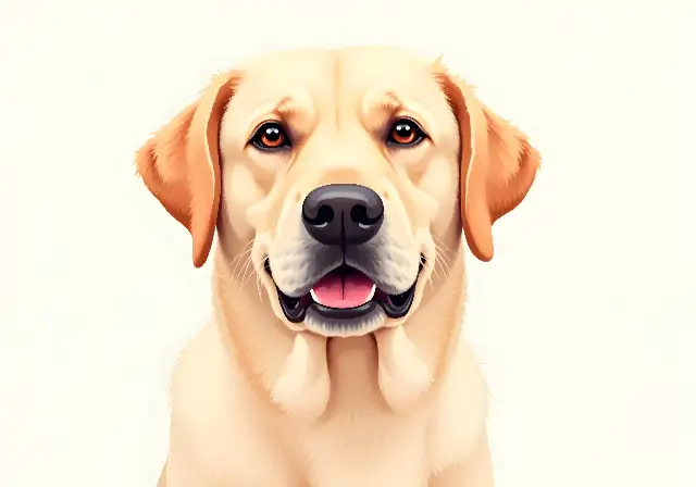 Cheerful Labrador Retriever Portrait on Light Background