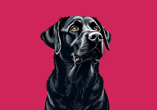Bold Illustration of a Black Labrador Retriever