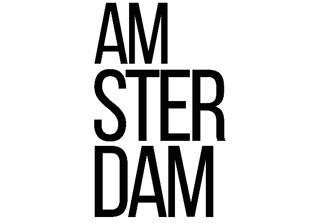 Modern Minimalist Typographic Stacked Amsterdam Text Graphic