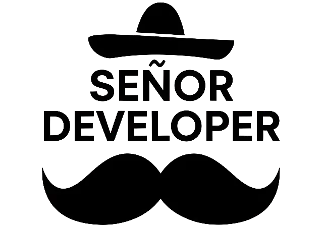 Señor Developer Sombrero Mustache Graphic for Programmer Humor - classic - width: 5120px, height: 3584px