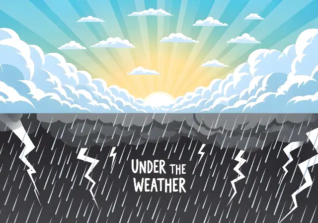 Cartoon Contrasting Weather Idiom Educational Graphic - classic - width: 5120px, height: 3584px