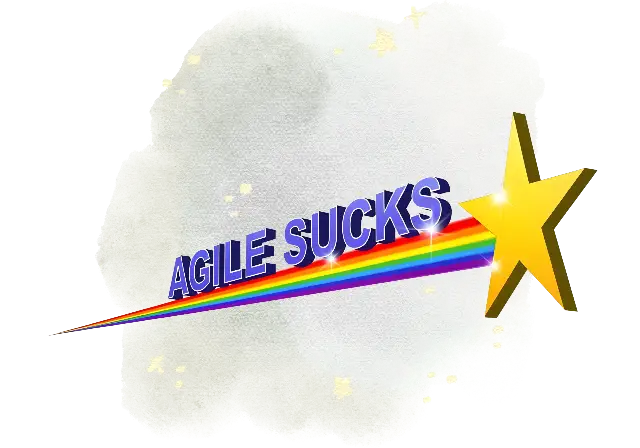 Agile Sucks Early Internet 3D Text Rainbow Star Graphic