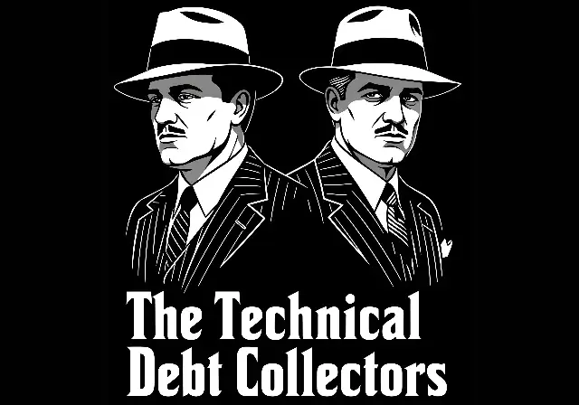 Vintage Gangster Style Technical Debt Collectors Graphic for Developers - classic - width: 5120px, height: 3584px