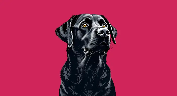 Bold Illustration of a Black Labrador Retriever