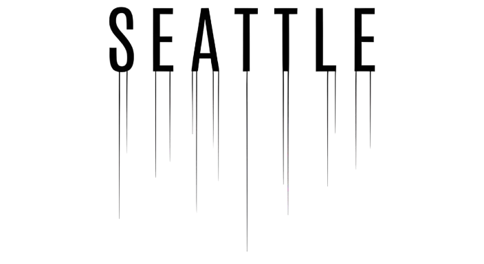 Digital Glitch Seattle Dripping Text Art for Modern Urban Style - landscape - width: 5632px, height: 3072px