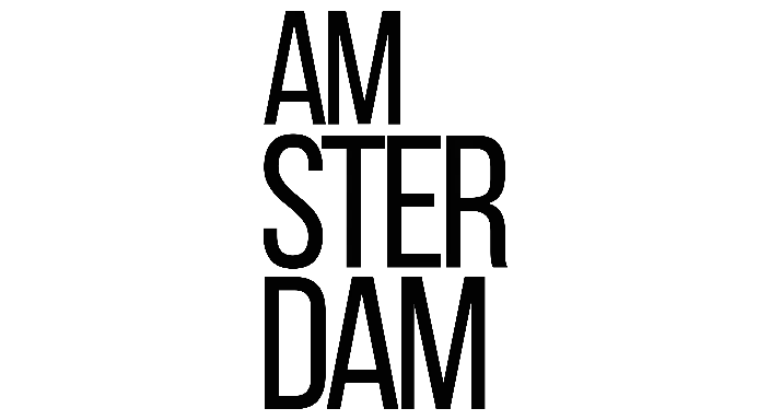 Modern Minimalist Typographic Stacked Amsterdam Text Graphic - landscape - width: 5632px, height: 3072px