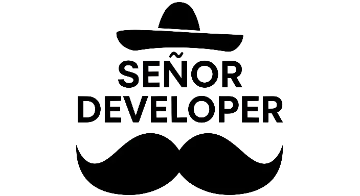 Señor Developer Sombrero Mustache Graphic for Programmer Humor - landscape - width: 5632px, height: 3072px