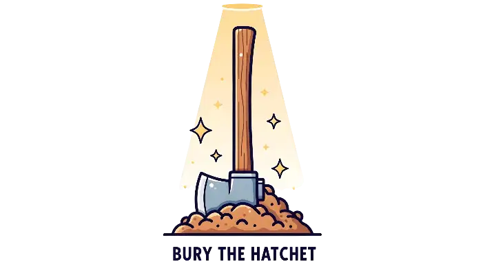 Cartoon Axe Buried in Dirt Glowing Light Illustration